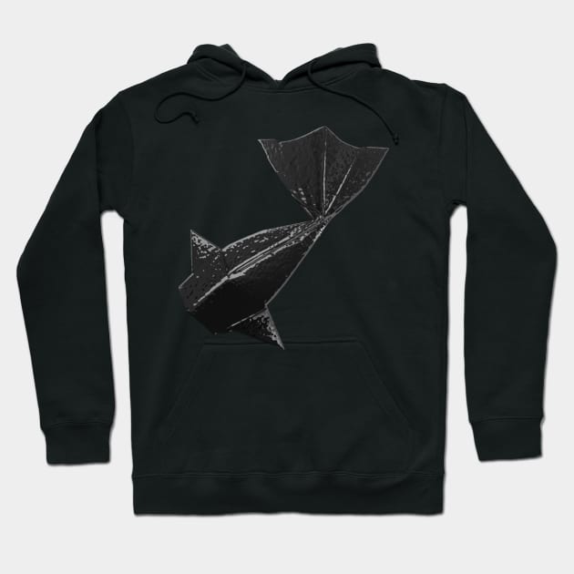 Schwarzes Origami Fisch Muster Hoodie by Destroyed-Pixel